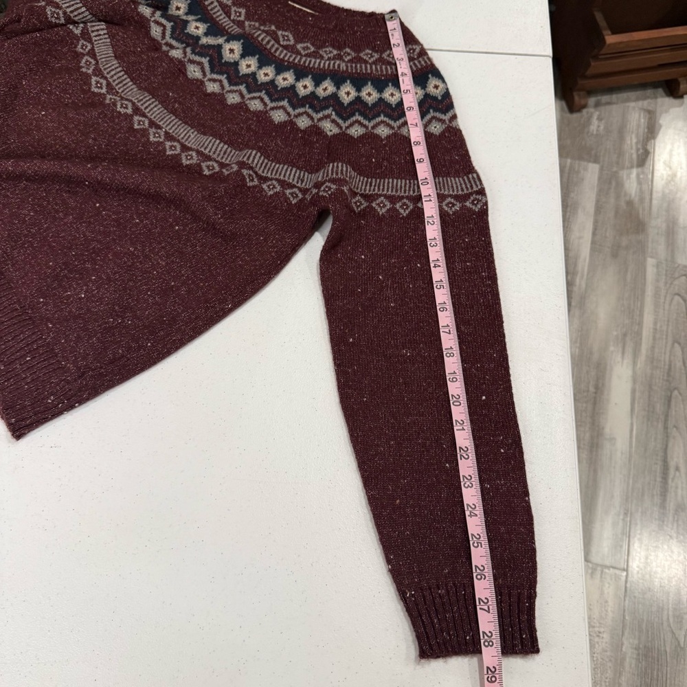 Original Weatherproof Vintage Fair Isle Sweater Burgundy/Grey Women’s Size Large - Picture 5 of 8